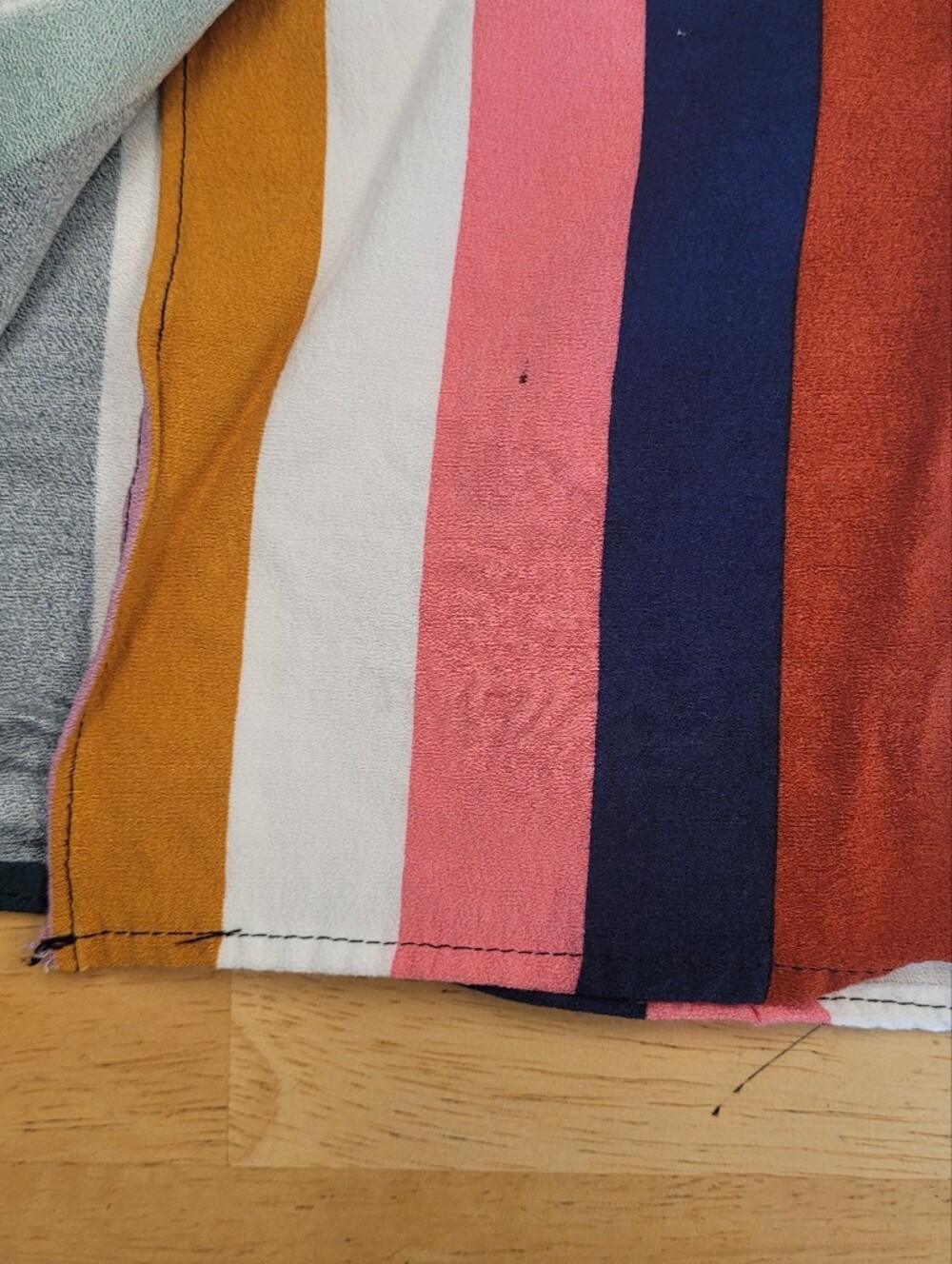 Boden Portia Rainbow Wrap Skirt Blue White Gold Stripes Size 10 Petite 14P UK - Picture 4 of 9